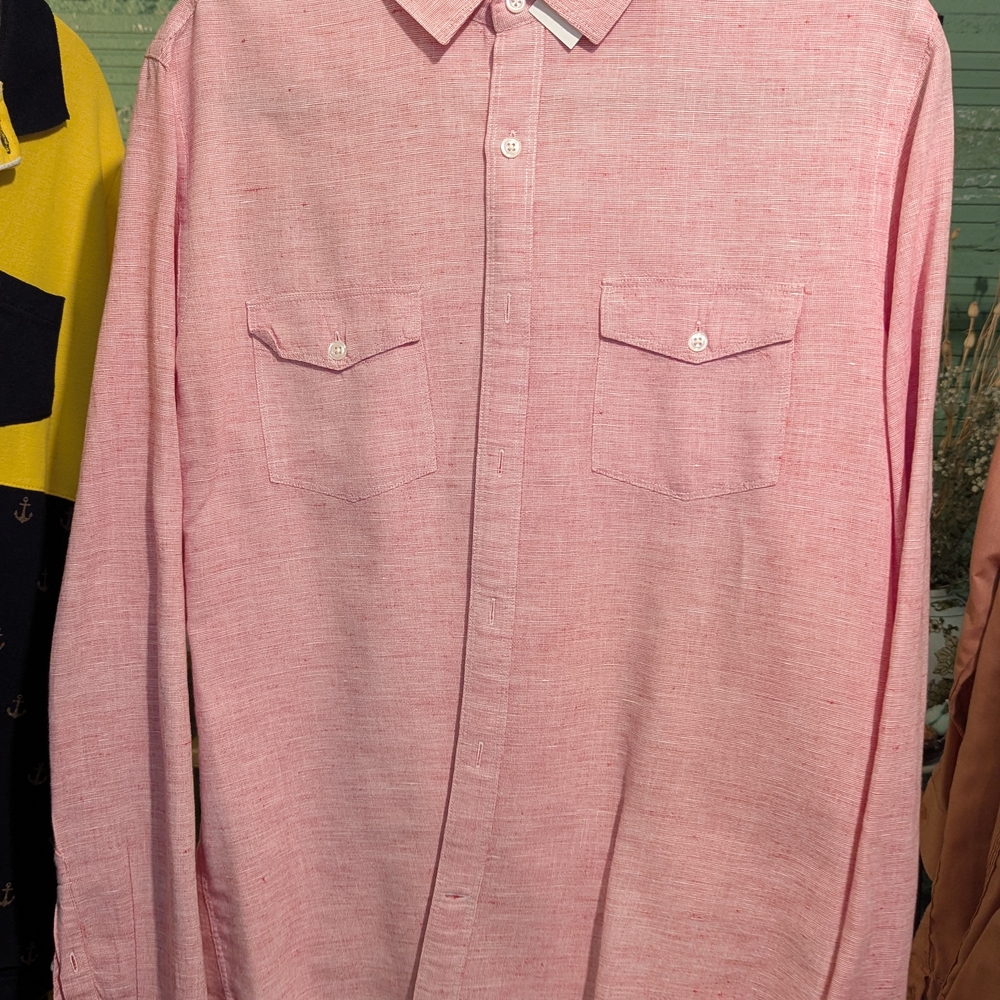 Men's Pink Button-Up Shirt